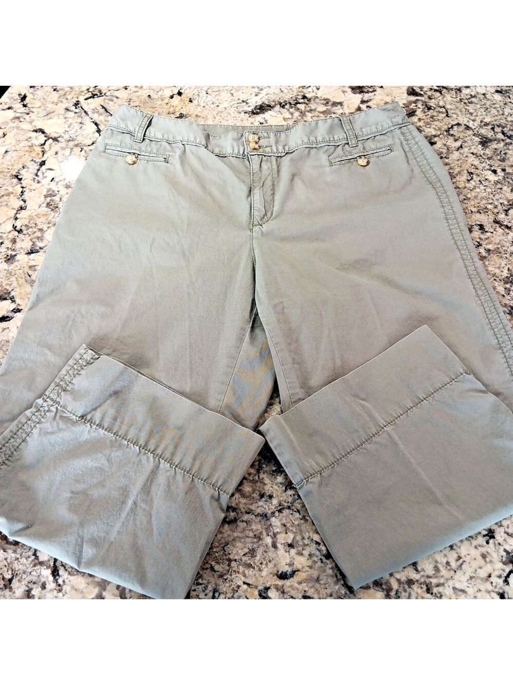 Size 14 X 22.5 Liz Claiborne Sloane Womens Capri Pants 100% Cotton